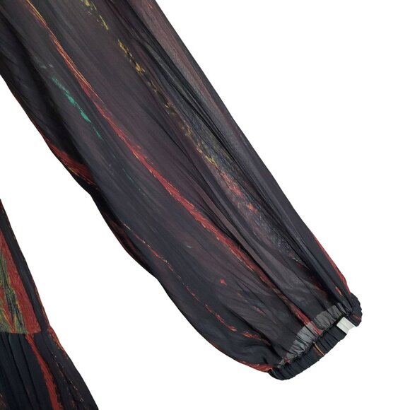 Love Kyla Size L Dress Maxi Flowy Boho Chic Tassel Tiered Long Sleeve - Picture 8 of 16